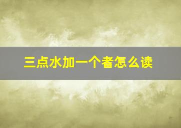 三点水加一个者怎么读