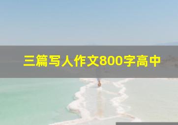 三篇写人作文800字高中