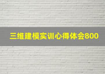 三维建模实训心得体会800