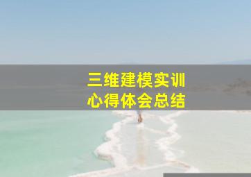 三维建模实训心得体会总结