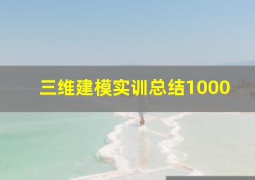 三维建模实训总结1000