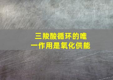 三羧酸循环的唯一作用是氧化供能