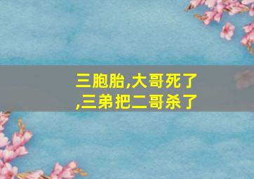 三胞胎,大哥死了,三弟把二哥杀了