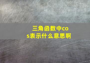 三角函数中cos表示什么意思啊