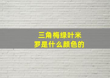 三角梅绿叶米罗是什么颜色的