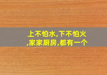 上不怕水,下不怕火,家家厨房,都有一个