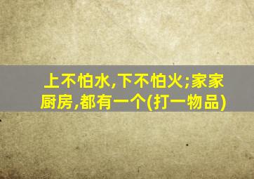 上不怕水,下不怕火;家家厨房,都有一个(打一物品)