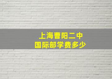 上海曹阳二中国际部学费多少