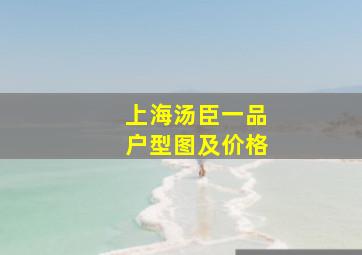 上海汤臣一品户型图及价格