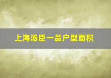 上海汤臣一品户型面积