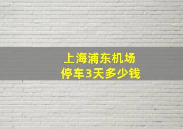 上海浦东机场停车3天多少钱