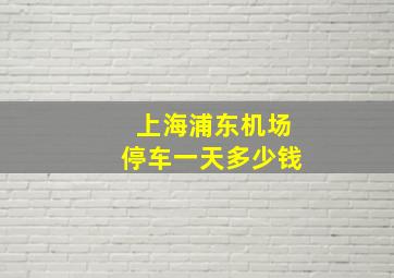 上海浦东机场停车一天多少钱