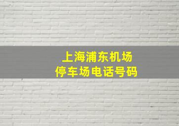 上海浦东机场停车场电话号码