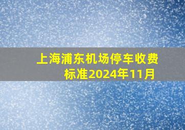 上海浦东机场停车收费标准2024年11月