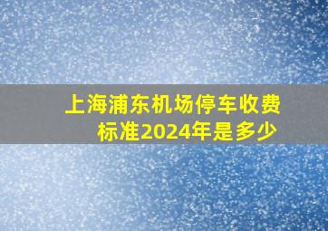 上海浦东机场停车收费标准2024年是多少