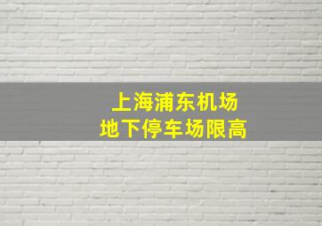 上海浦东机场地下停车场限高