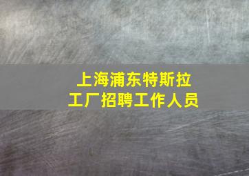 上海浦东特斯拉工厂招聘工作人员