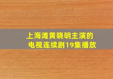 上海滩黄晓明主演的电视连续剧19集播放