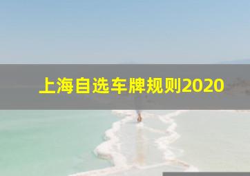 上海自选车牌规则2020