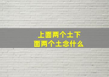 上面两个土下面两个土念什么