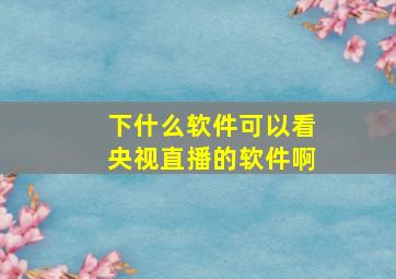 下什么软件可以看央视直播的软件啊