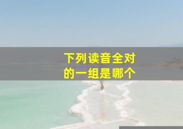 下列读音全对的一组是哪个