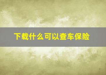 下载什么可以查车保险