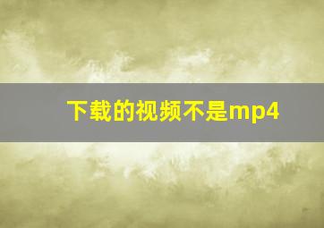 下载的视频不是mp4