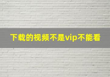 下载的视频不是vip不能看