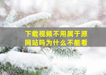 下载视频不用属于原网站吗为什么不能看