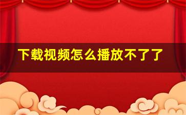 下载视频怎么播放不了了