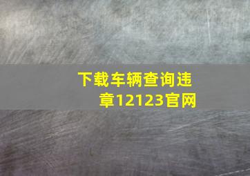 下载车辆查询违章12123官网