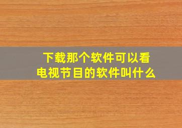 下载那个软件可以看电视节目的软件叫什么