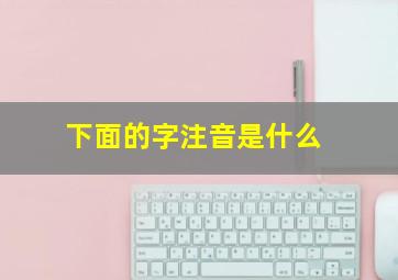 下面的字注音是什么