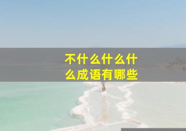 不什么什么什么成语有哪些