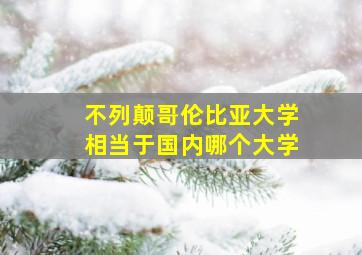 不列颠哥伦比亚大学相当于国内哪个大学