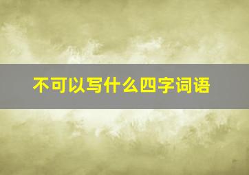 不可以写什么四字词语