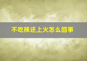 不吃辣还上火怎么回事