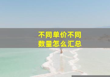 不同单价不同数量怎么汇总