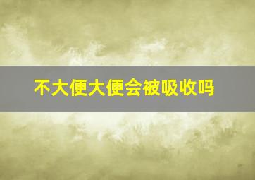 不大便大便会被吸收吗