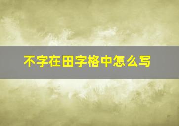 不字在田字格中怎么写