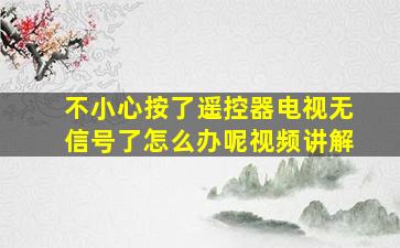 不小心按了遥控器电视无信号了怎么办呢视频讲解