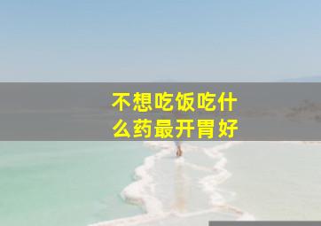 不想吃饭吃什么药最开胃好