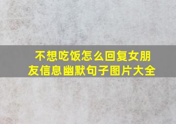 不想吃饭怎么回复女朋友信息幽默句子图片大全