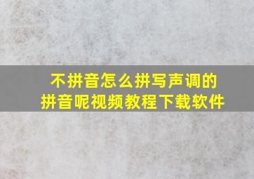 不拼音怎么拼写声调的拼音呢视频教程下载软件