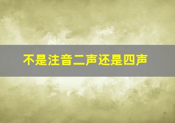 不是注音二声还是四声