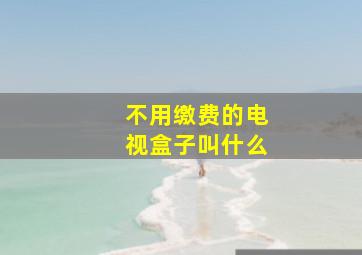 不用缴费的电视盒子叫什么