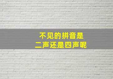 不见的拼音是二声还是四声呢