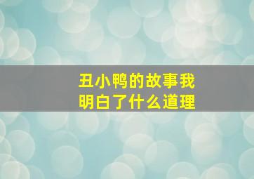 丑小鸭的故事我明白了什么道理