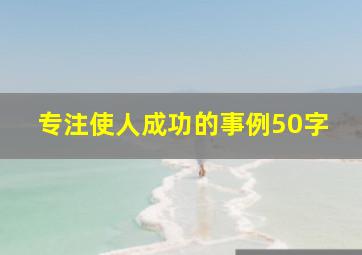 专注使人成功的事例50字